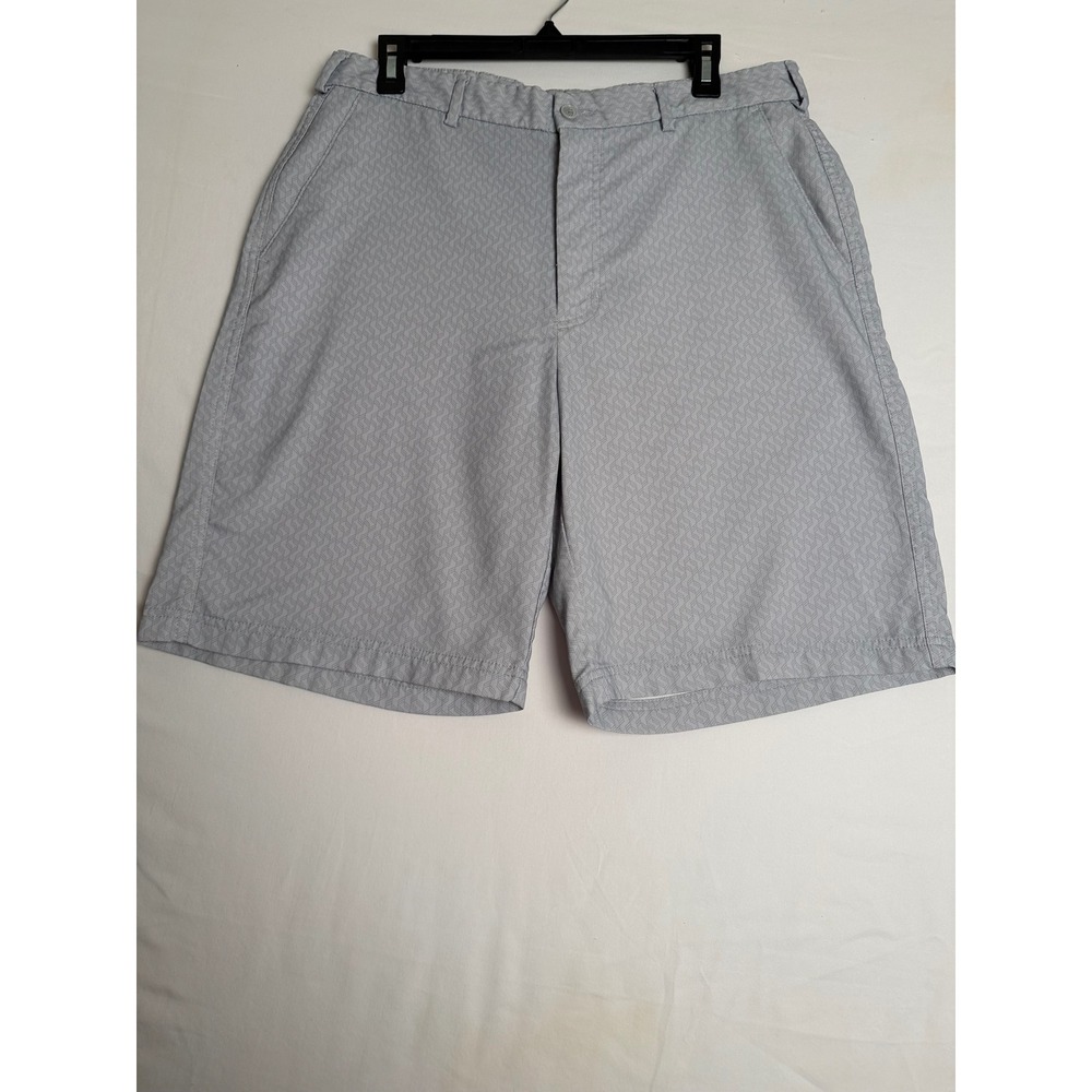 Pebble Beach Performance Mens Gray Geometric Golf Shorts Size 32